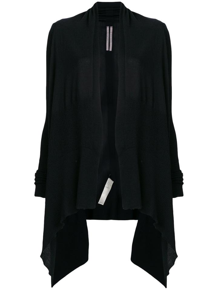 Rick Owens Open Front Waterfall Cardigan - Black