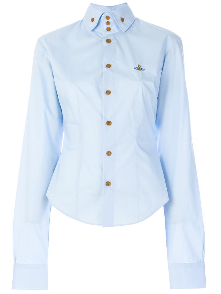 Vivienne Westwood Anglomania Fitted High Collar Shirt - Blue
