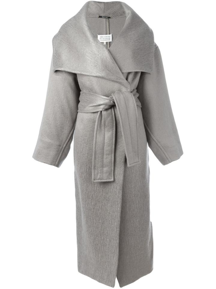 Maison Margiela Belted Long Coat - Nude & Neutrals