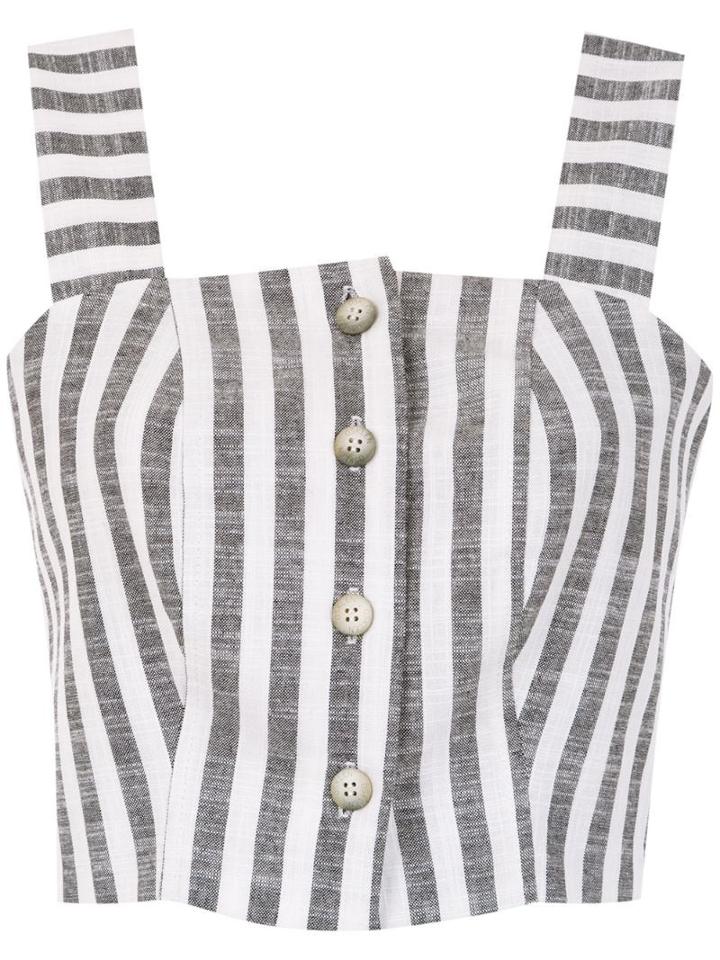 Osklen Striped Cropped Top - Grey