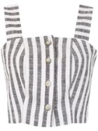 Osklen Striped Cropped Top - Grey