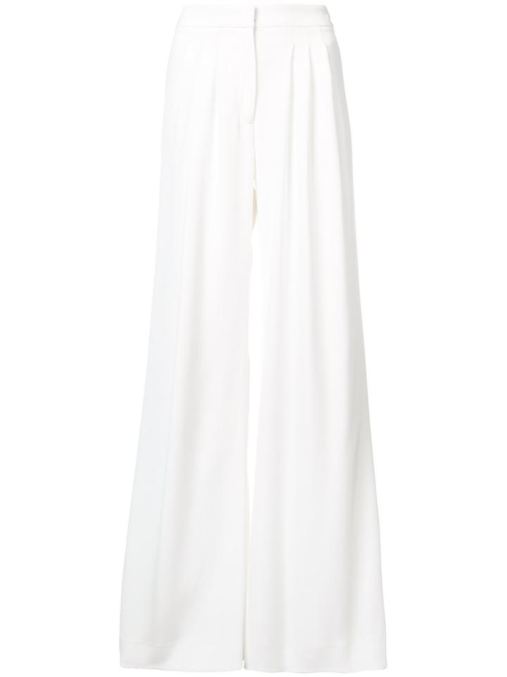 Carolina Herrera Pleated Flared Trousers - White