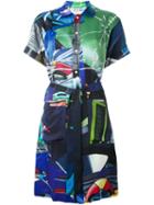 Julien David Printed Shirt Dress, Women's, Size: Small, Silk