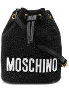 Moschino Glitter Bucket Bag - Black