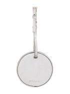 Prada Leather Logo Bag Charm - Silver