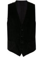 Dolce & Gabbana Scalloped Ribbed Knit Waistcoat - Black
