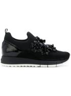 Liu Jo Floral Appliqué Sneakers - Black