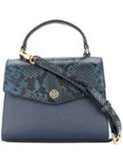 Tory Burch Robinson Mixed-materials Top-handle Satchel - Blue