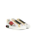 Dolce & Gabbana Kids Floral Low-top Sneakers - White