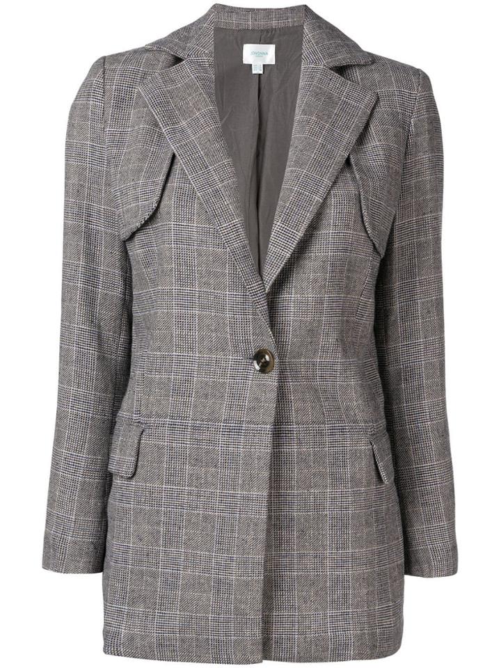 Jovonna Lambeth Checked Blazer - Grey