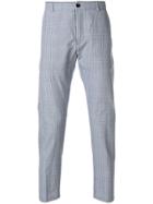 Department 5 Plaid Straight Leg Trousers - Blue