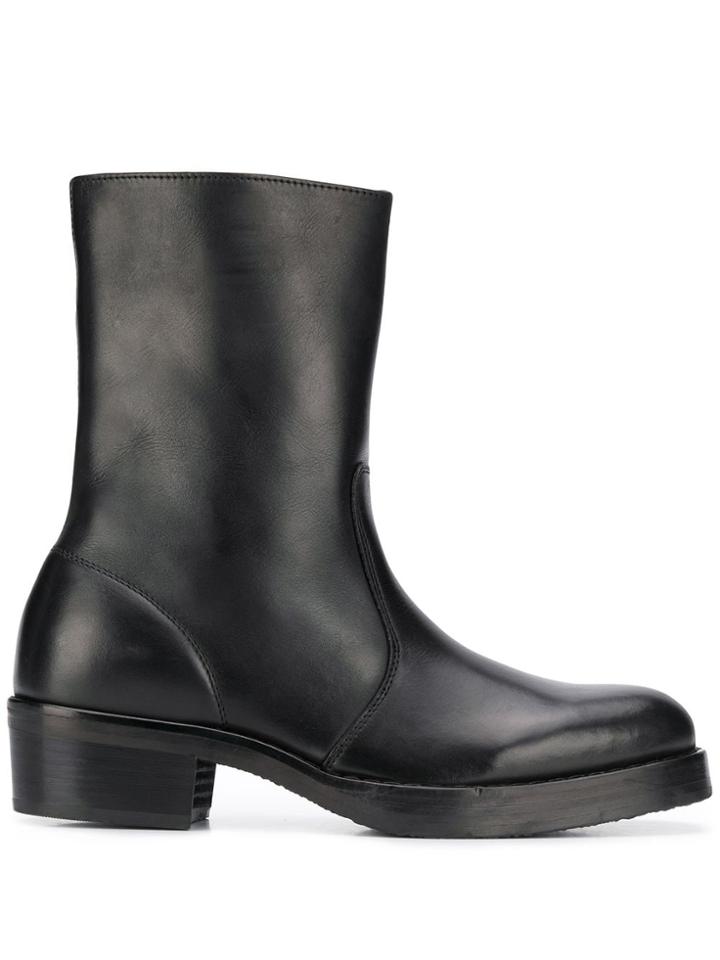 Ymc Mid-calf Zip-up Boots - Black