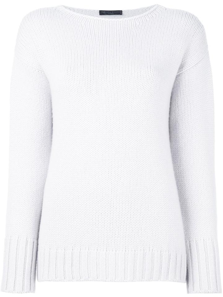 Fabiana Filippi Boat Neck Jumper, Women's, Size: 42, Grey, Cashmere