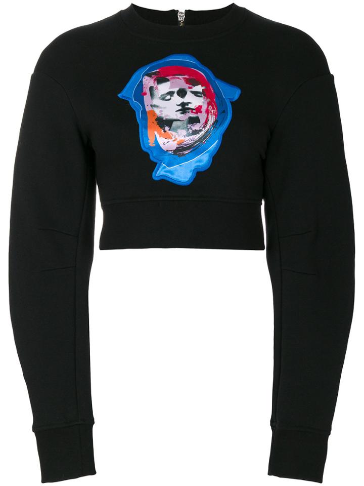 Versus Bruce Kiss Cropped Sweatshirt - Black