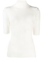 Theory Roll Neck Knitted Top - White