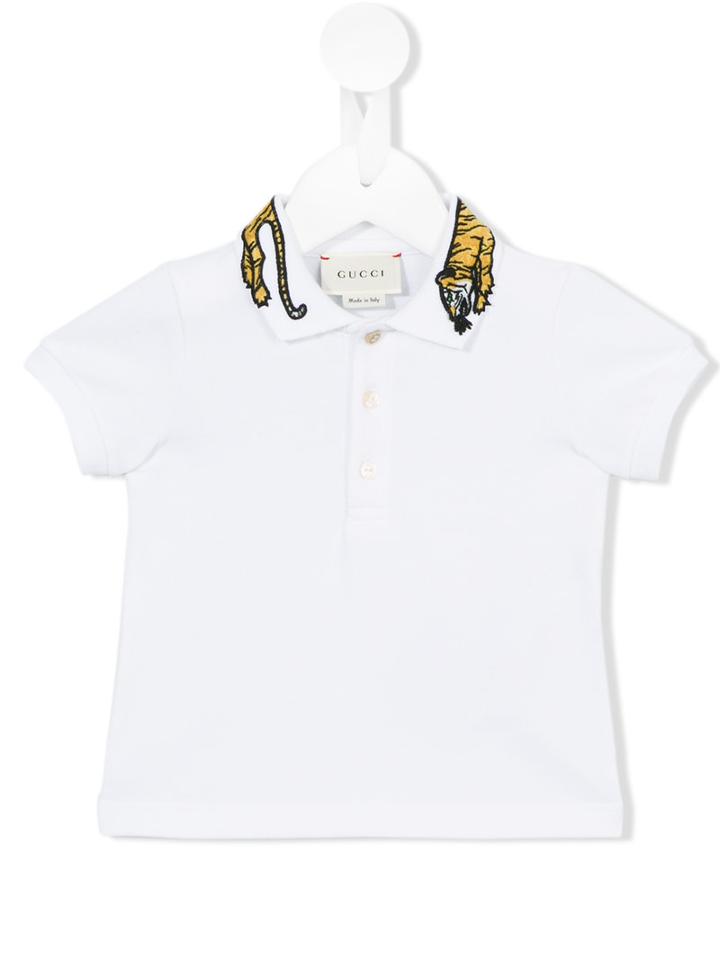 Gucci Kids Patch Collar Polo Shirt, Boy's, Size: 18-24 Mth, White