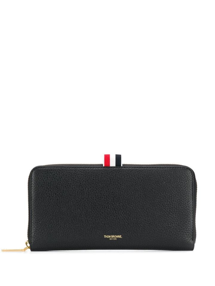 Thom Browne Deerskin Leather Zip-around Purse - Black