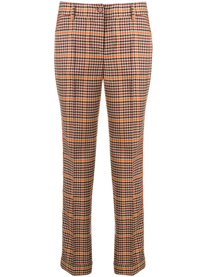 P.a.r.o.s.h. Checked Cropped Trousers - Brown