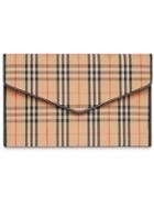Burberry Medium 1983 Check And Leather Envelope Pouch - Neutrals