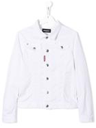 Dsquared2 Kids Teen Denim Shirt Jacket - White