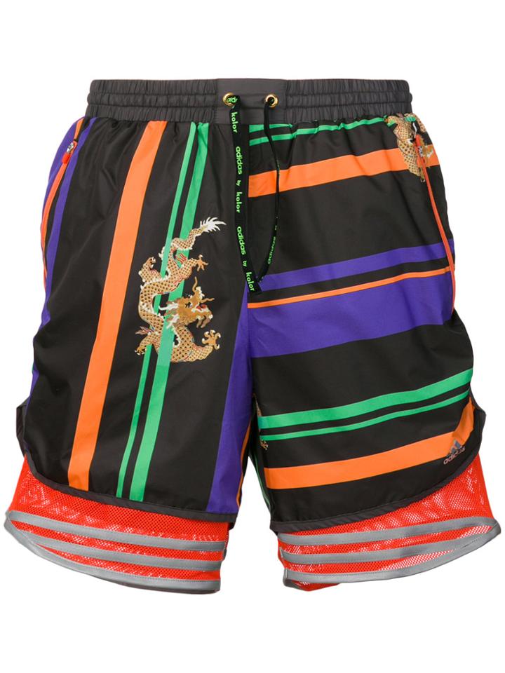 Adidas By Kolor Clash Print Drawstring Shorts - Black