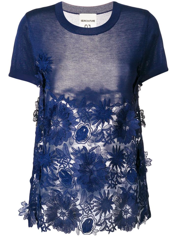 Semicouture Fine Knit Top - Blue