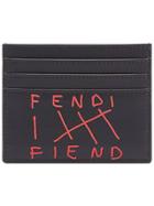 Fendi Logo Print Card Holder - Black