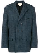 Comme Des Garçons Pre-owned Checked Double Breasted Jacket - Blue