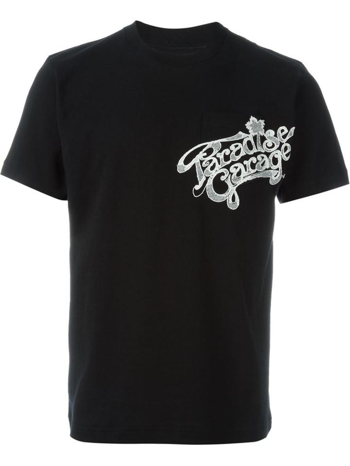 Sacai Paradise Garage Embroidered T-shirt, Men's, Size: 3, Black, Cotton/rayon