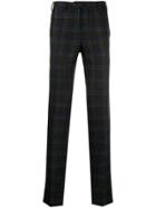 Pt01 Check Pattern Straight Leg Trousers - Blue