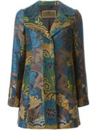 Etro Short Jacquard Coat, Women's, Size: 46, Viscose/acetate
