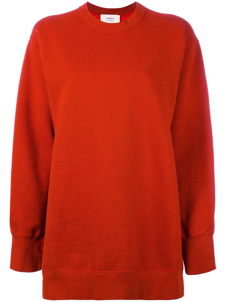 Ports 1961 Slit Sleeves Sweatshirt, Size: Xs, Yellow/orange, Cotton