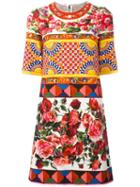 Dolce & Gabbana Mambo Print Brocade Dress, Women's, Size: 44, Cotton/spandex/elastane