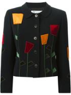 Moschino Vintage Flower Embellished Jacket - Black