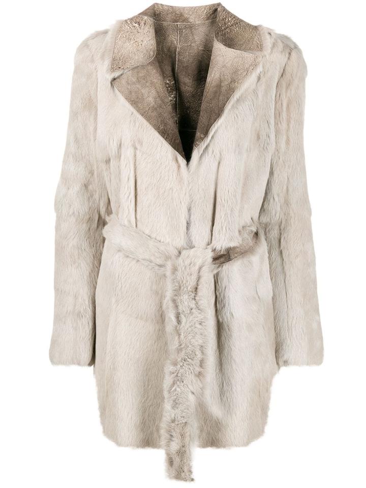 Salvatore Santoro Reversible Short Coat From Lapin Rabbit Skin, Ligt
