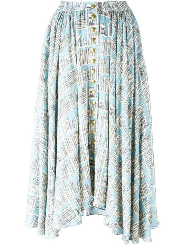 Temperley London Metallic Flared Midi Skirt - Green
