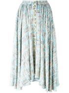 Temperley London Metallic Flared Midi Skirt - Green