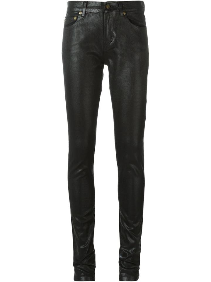 Saint Laurent High-shine Skinny Jeans, Women's, Size: 30, Black, Cotton/spandex/elastane