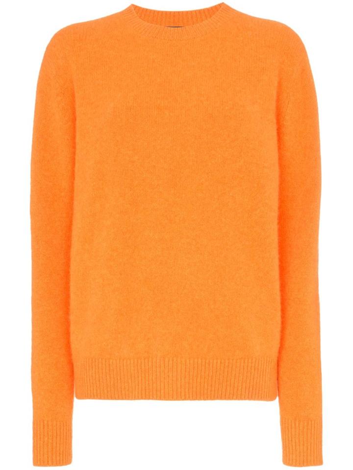 The Elder Statesman Cashmere Crew Neck Sweater - Orange