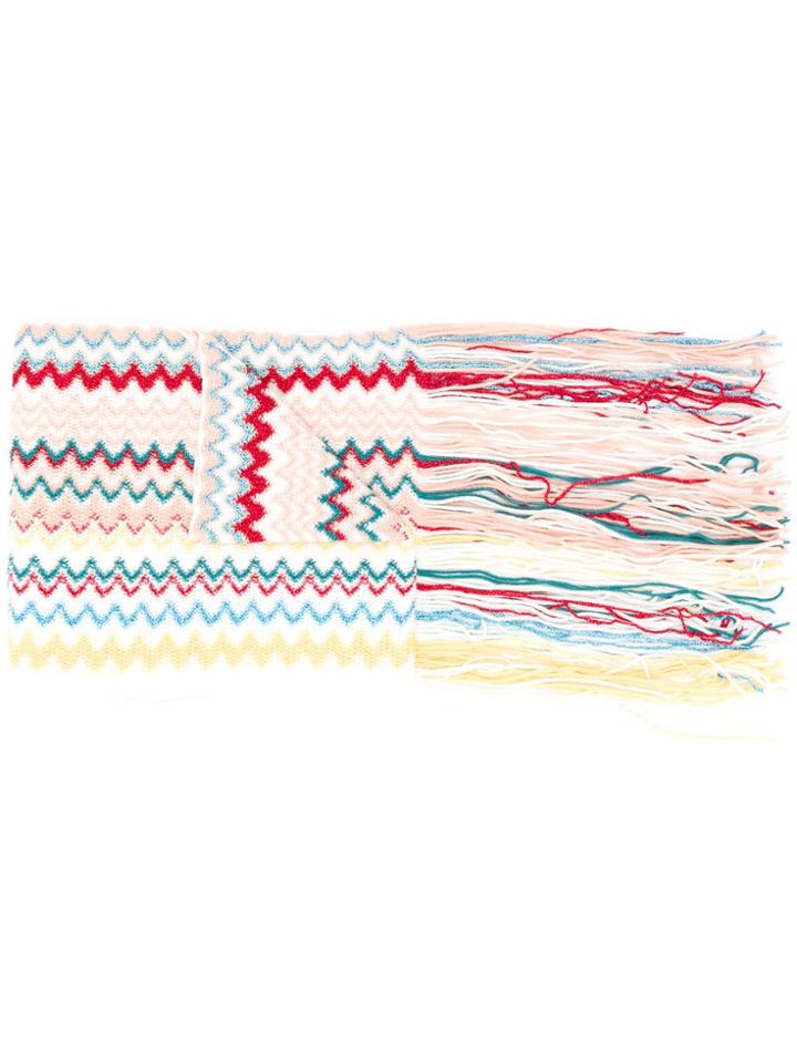 Missoni Chevron Striped Intarsia Scarf - Neutrals
