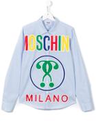 Moschino Kids Logo Print Shirt, Boy's, Size: 14 Yrs, Blue