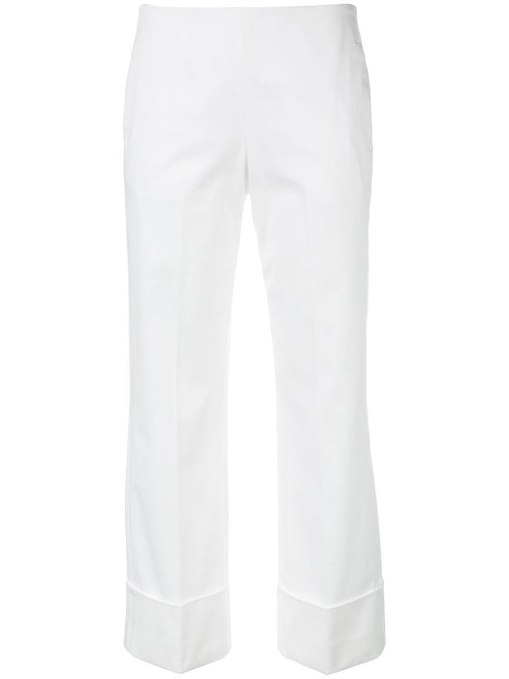 Fay Cropped Wide-leg Trousers - White