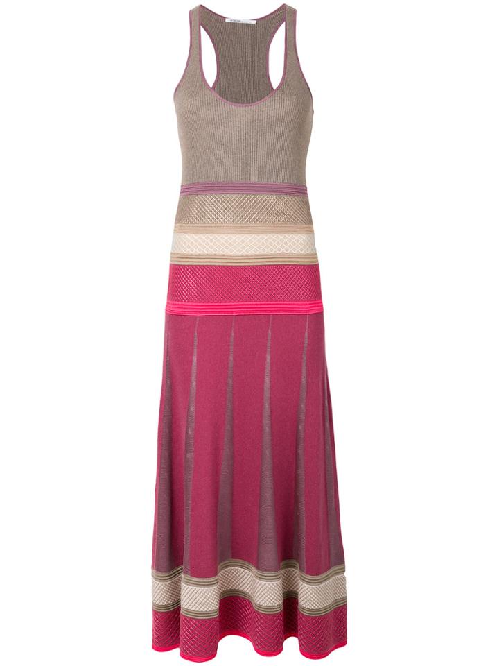Agnona Flared Racer Back Maxi Dress - Multicolour