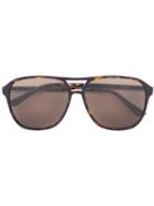 Gucci Eyewear Web Plaque Aviator Sunglasses - Brown