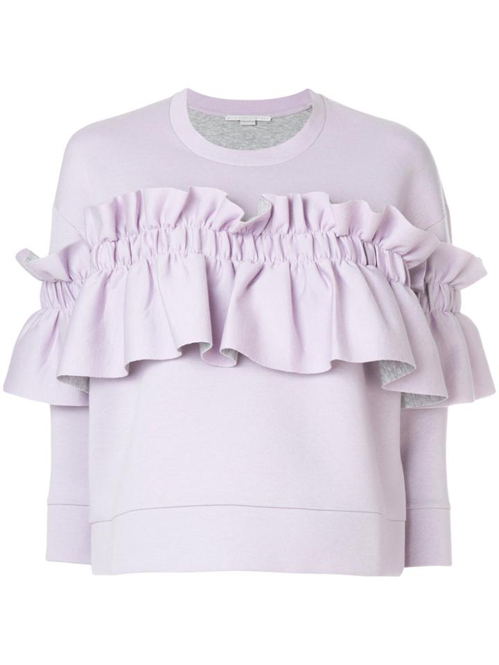 Stella Mccartney Frill Front Sweatshirt - Pink & Purple