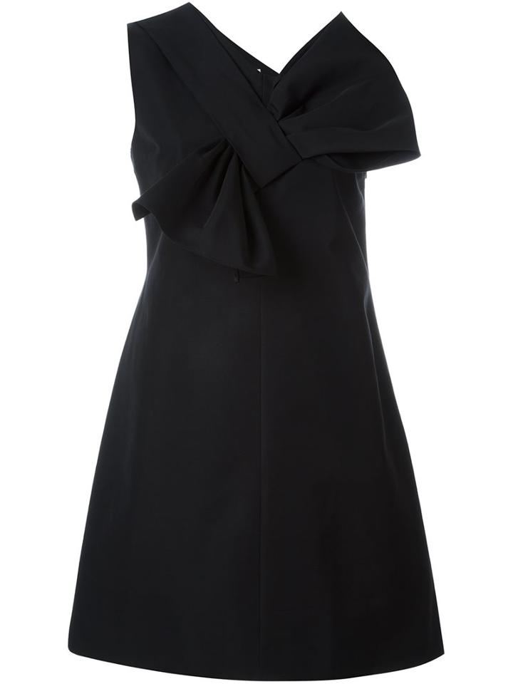 Victoria Victoria Beckham Front Bow Dress, Women's, Size: 8, Black, Silk/cotton/viscose