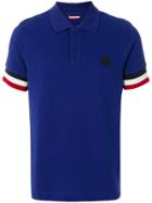 Moncler Contrast-sleeve Polo Top - Blue