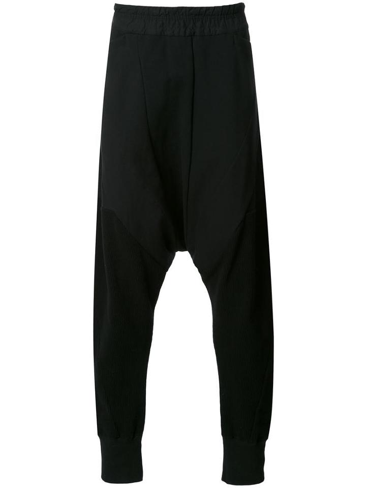 Nil0s Elasticated Drop-crotch Trousers, Men's, Size: Iii, Black, Cotton/nylon/polyurethane