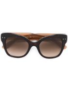 Bottega Veneta Eyewear Colour Block Cat Eye Sunglasses - Black