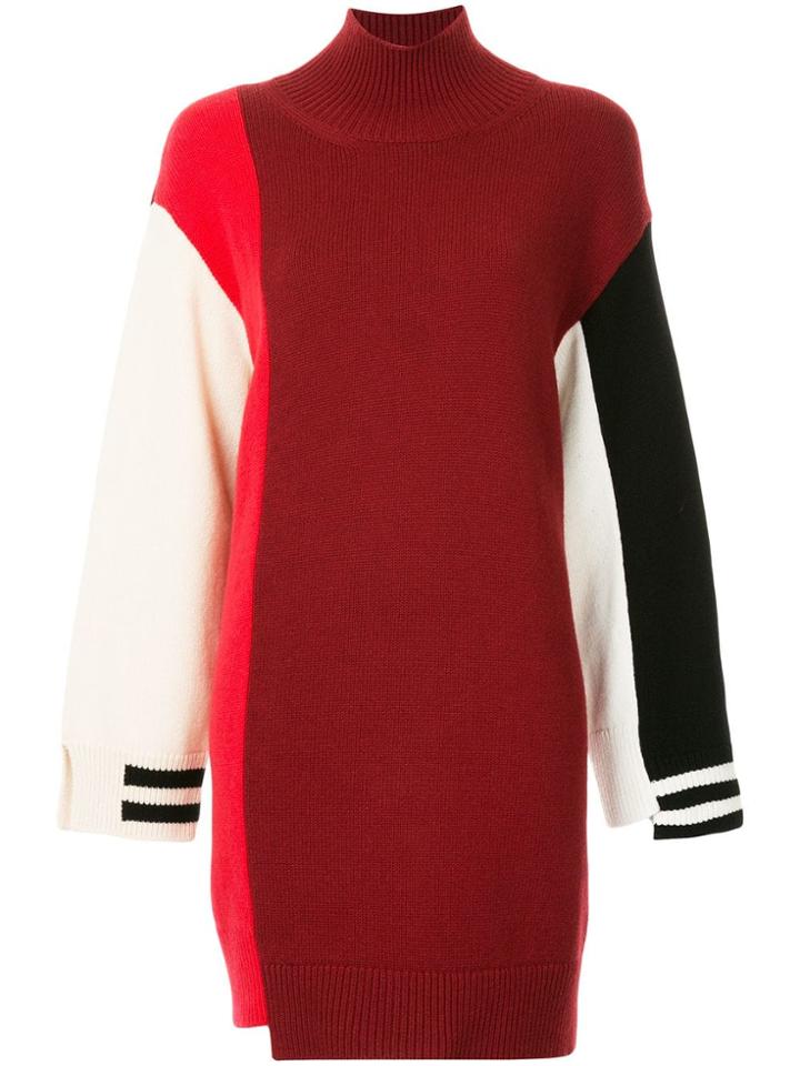 Mrz Color Blocked Loose Dress - Red